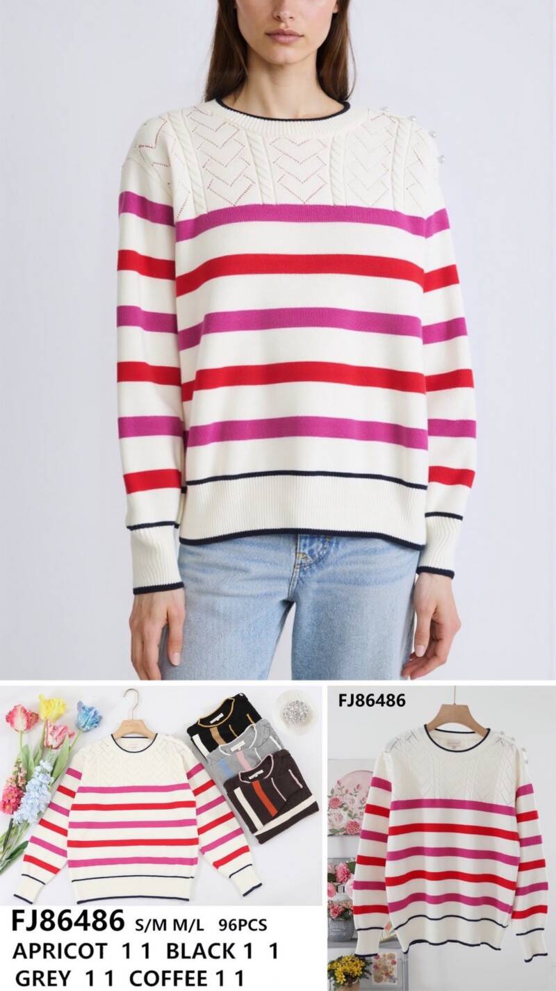 Swetry damska (Francja produkt) Roz S/M-M/L, Mix Kolor .Paczka 8 szt